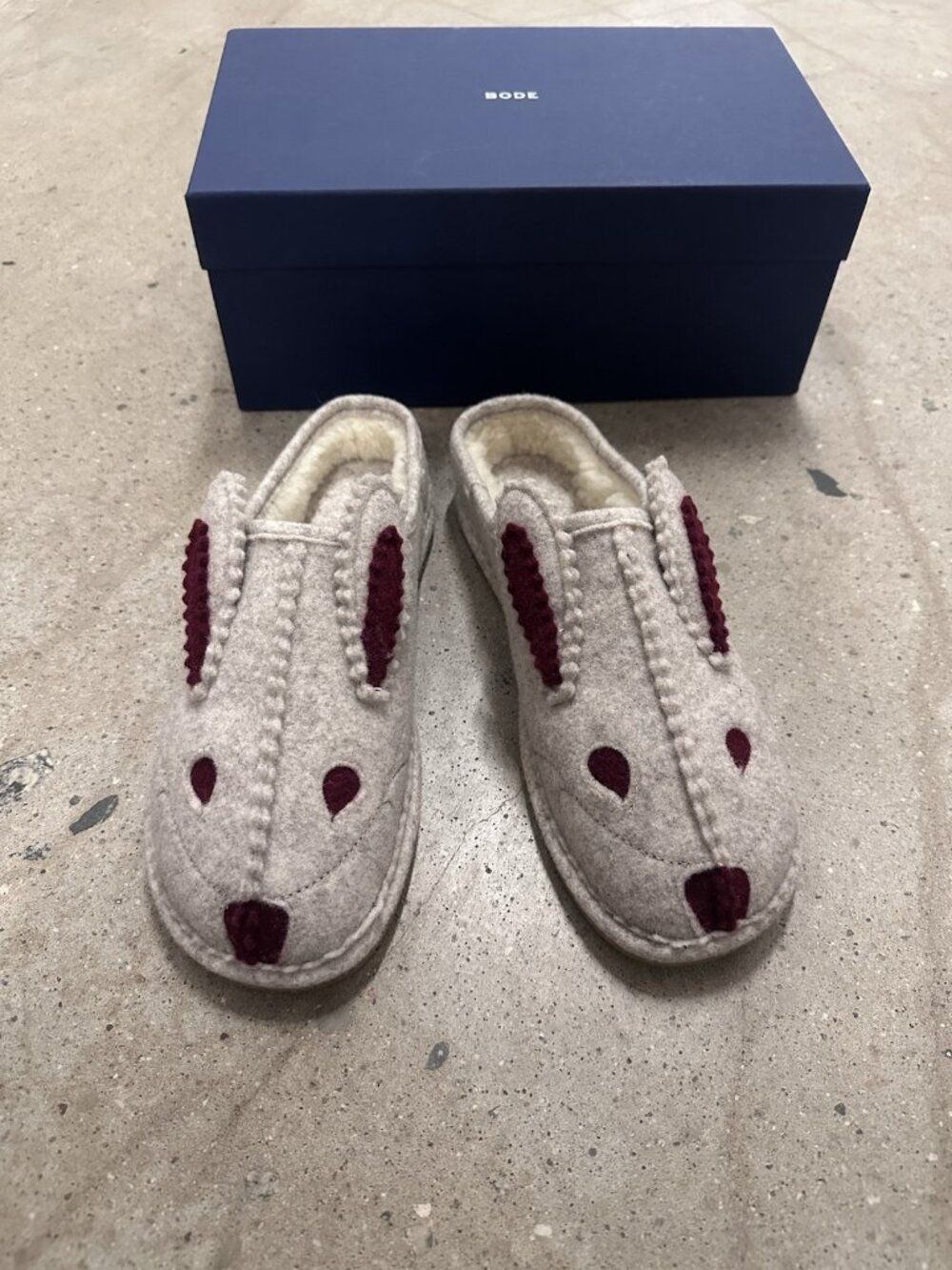 BODE Rabbit Slipper Shoes Cream & Red - Picture 5 of 10